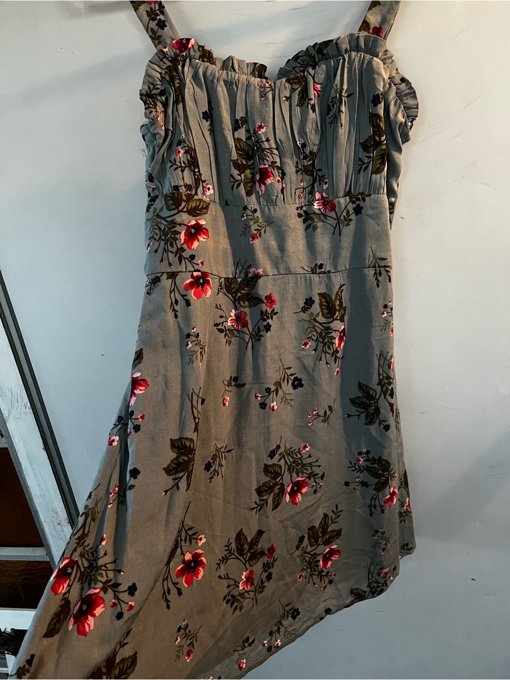 Summer floral cottagecore boho Floral Sundress sweetheart neckline size medium
